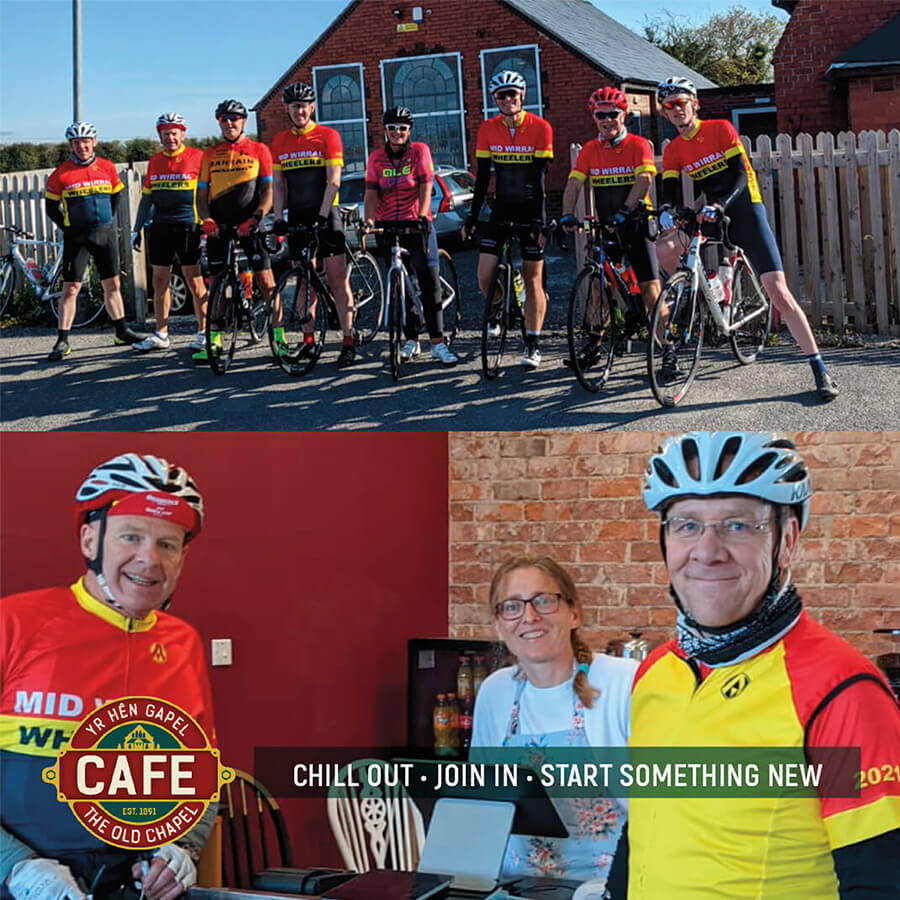 Cyclists at the Old Chapel Cafe